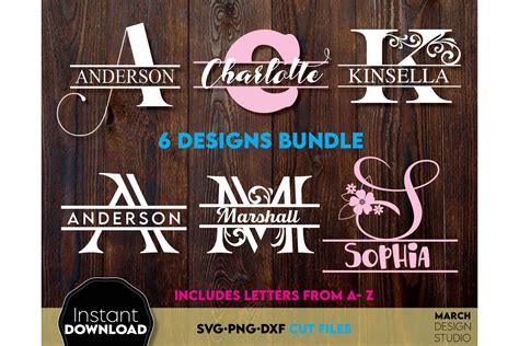 Download Alphabet Split Monogram Bundle Letters Files