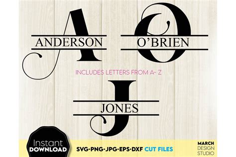 Download Alphabet Split Monogram Bundle Letters Printable