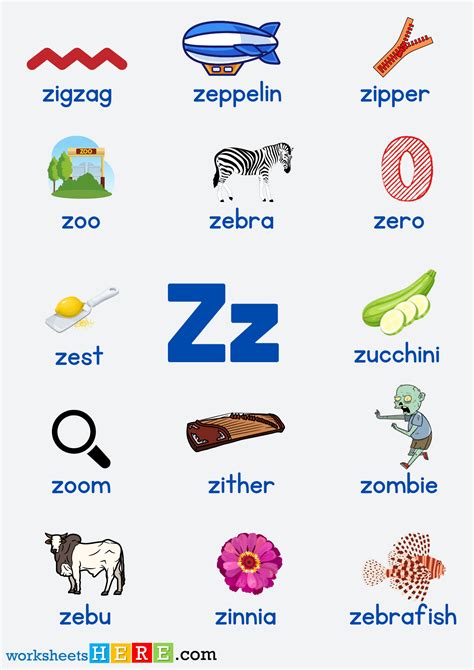 Alphabet Z words