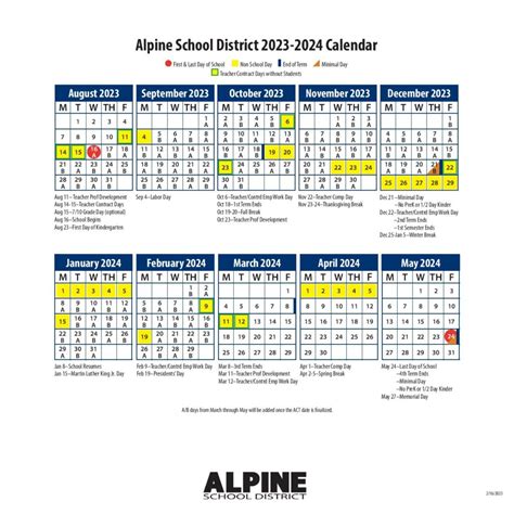 Alpine 20222023 Calendar academic calendar 2022