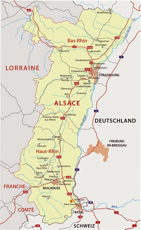 Region Alsace France Map Alsace Map High Resolution Stock Photography
