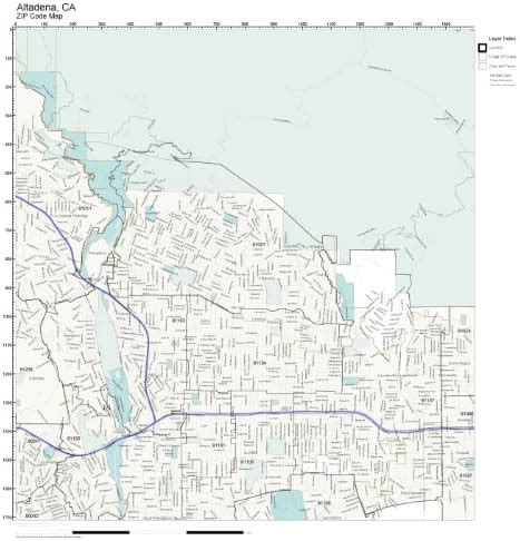 Altadena CA Zip Code Map