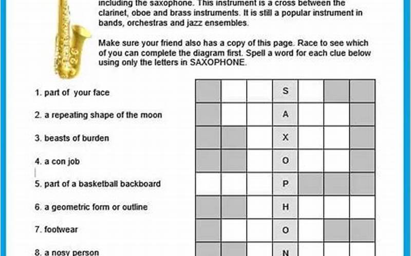 Alto Saxophone Crossword Clue
