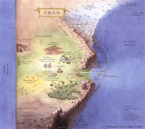 Map of Aman Aman, the Blessed Realm, was a continent that lay to the