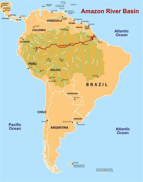 Amazon river location on world map 346425Amazon river location on