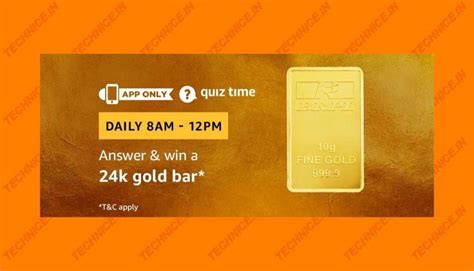 Amazon Gold Bar Quiz Today