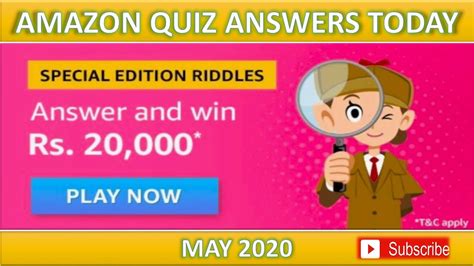 Amazon Riddles Answers Today 2020