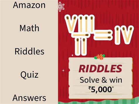 Amazon Riddles Quiz Answers