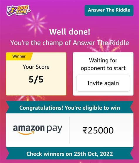 Amazon Riddles Quiz Today 25000