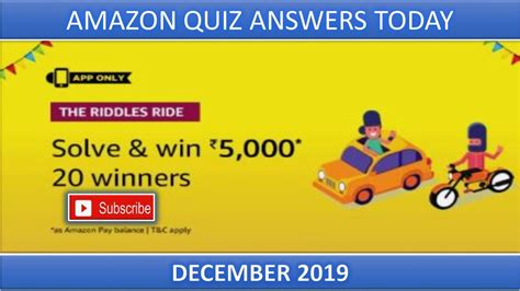 Amazon Riddles Ride Quiz Answers Today