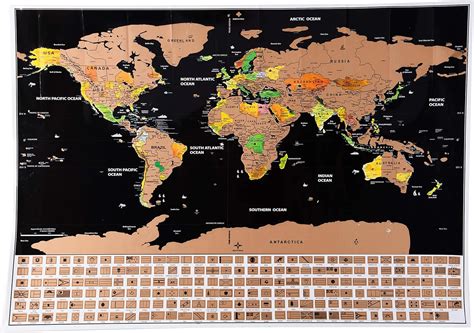 Scratch Off Map Best World Map Poster Personalized