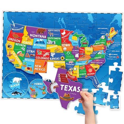 Learning Resources U.S. Map Puzzle, 44 Pieces Le... https
