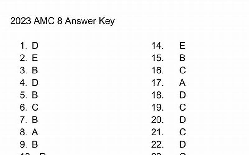 Amc 8 Answer Key 2023