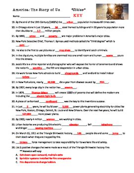 America The Story Of Us Episode 7 Cities Worksheet Answers