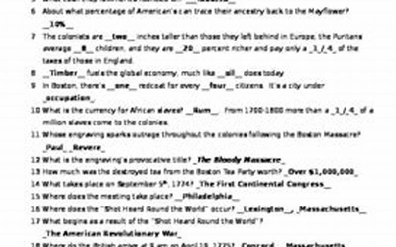 America The Story Of Us Video Guide Answer Key