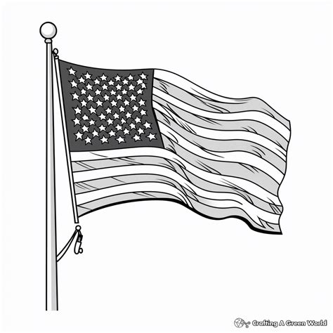 America Flag Coloring Page