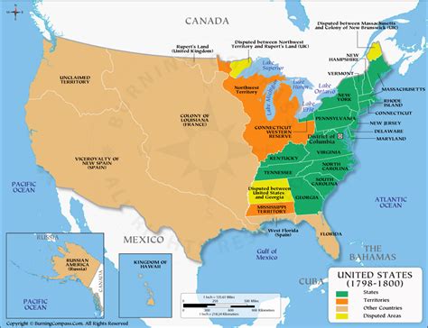 Map Of the United States Map Of The United States In 1800s