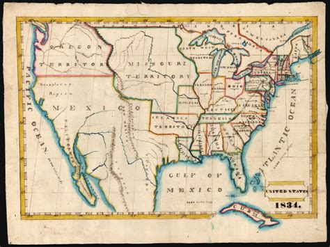 USA 1834 Railroad Map William Norris Old Map Reprint USA RR Map OLD