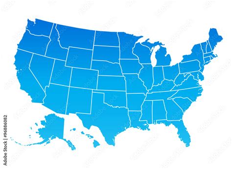 United States Blue Map Outline Royalty Free Stock Photos Image 10406838
