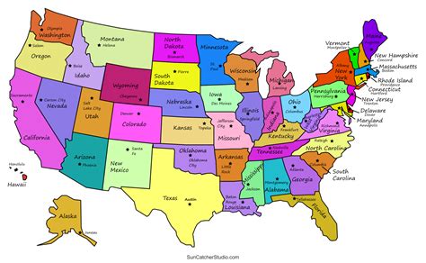 Map Usa States Major Cities Printable Map