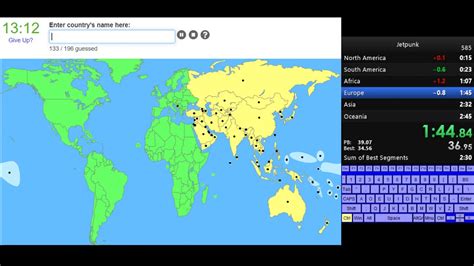 Geograhy quiz of amerian countries America mainland (JetPunk) Mapas
