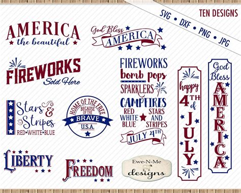 Download America Patriotic - 4th of July Mini... Commercial Use DXF Files