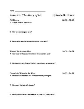 America The Story Of Us Boom Worksheet Answers