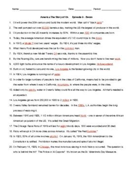 America The Story Of Us Episode 8 Boom Worksheet Answers