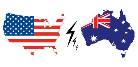 Australia over USA map with flags 11 x 17cm Sam P Flickr
