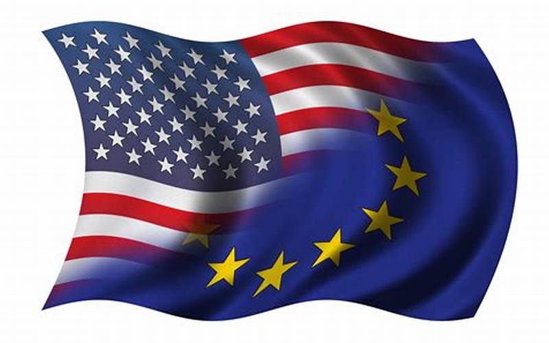 American And European Flags