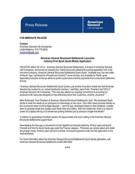 American General Structured Settlements