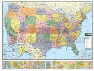 Full Map of US, High Res Image Framed maps, Blue ocean, Usa map