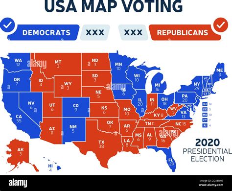 Democrat And Republican States Map Map