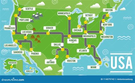 Cartoon Map Of Usa HighRes Vector Graphic Getty Images