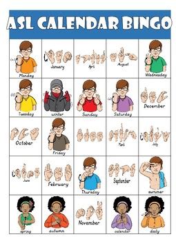 American Sign Language Calendar