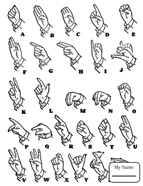 American Sign Language Coloring Pages
