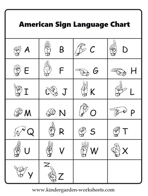 American Sign Language Worksheets Printable