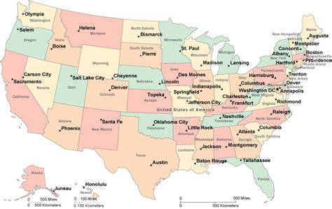 Map Usa States Major Cities Printable Map