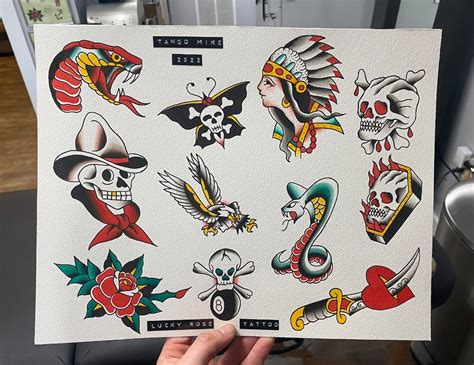 American Traditional Flash Tattoos