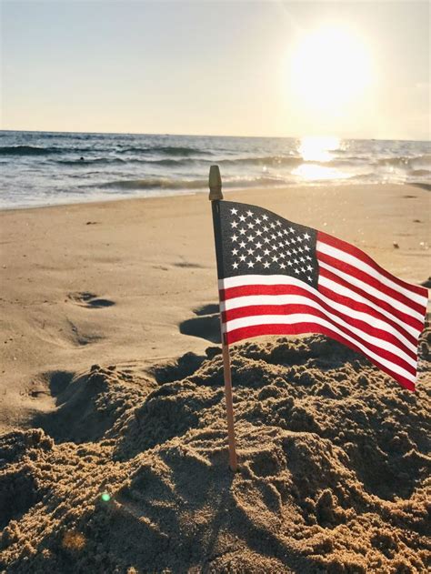 American Flag on the Beach