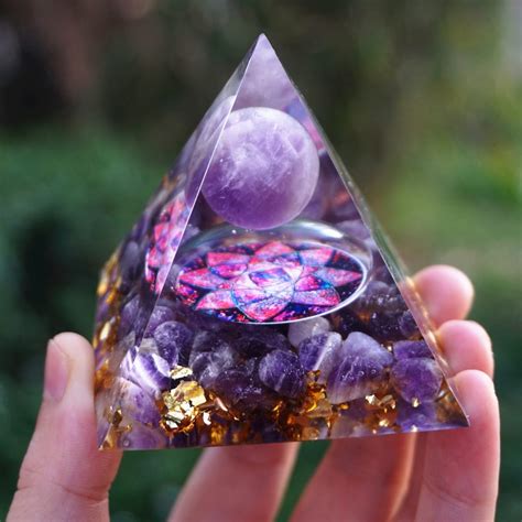 Amethyst Crystal Point Orgone Pyramid