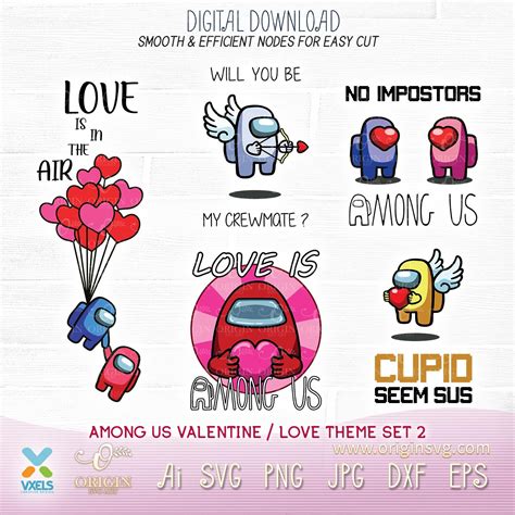 73+ Among Us Valentine SVG, Among Us Valentine SVG. Among Us SVG Cut File For Cricut Valentines Day SVG