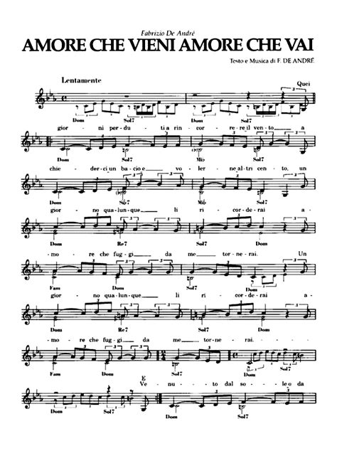Amore che vieni amore che vai Sheet music for Flute, Other Woodwinds