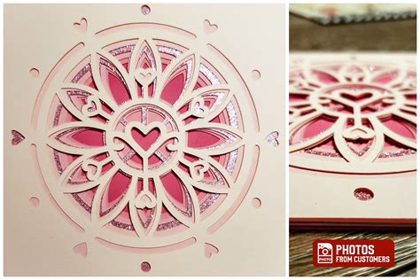 Download Amour Mandala 3D Layered Cut File Commercial Use DXF Files