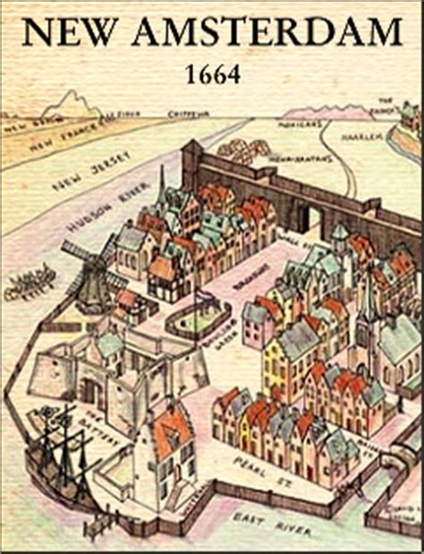 New Amsterdam from the South, 1664 New amsterdam, City, Nyc history