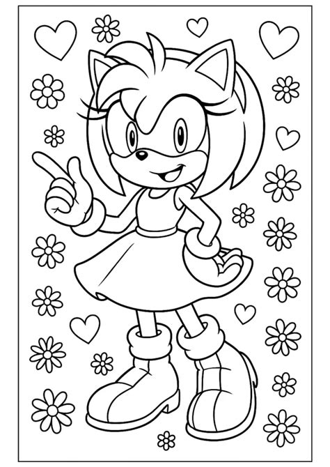 Amy And Sonic Coloring Pages