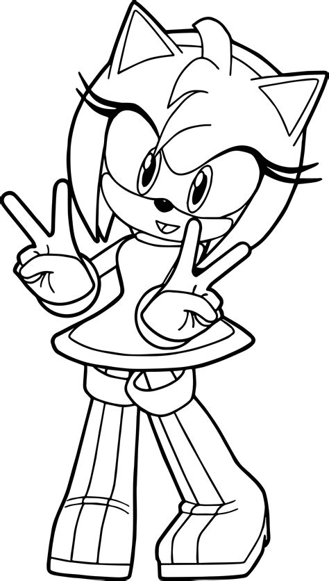 Amy Rose Coloring Pages Printable