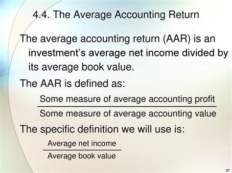 An Investment'S Average Net Income Divided By Its Average Book Value Defines The Average: