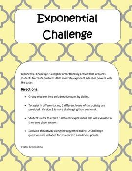 An exponential challenge