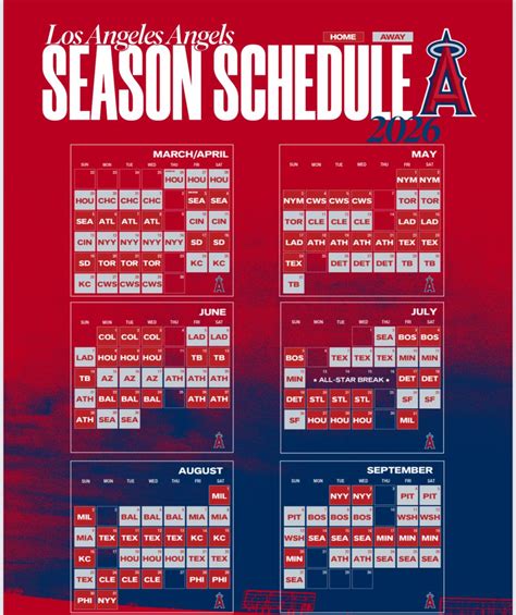 Anaheim Angels Printable Schedule